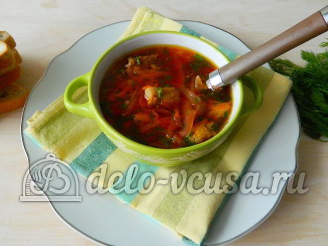 Рецепт борща с ребрышками