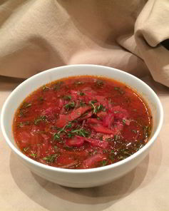 Борщ с уткой и грибами