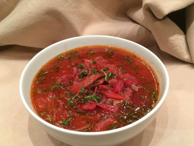 Рецепт борща с уткой и грибами