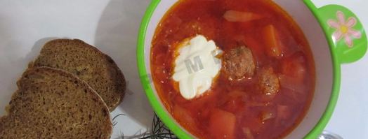 борщ сибирский с фрикадельками и томатной пастой. Шаг 14