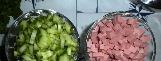 холодный борщ из свеклы с колбасой. Шаг 5