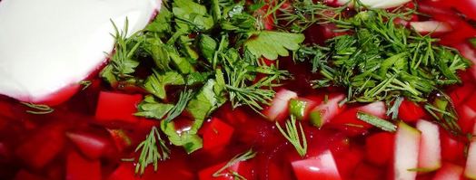 холодный борщ из свеклы с колбасой. Шаг 6