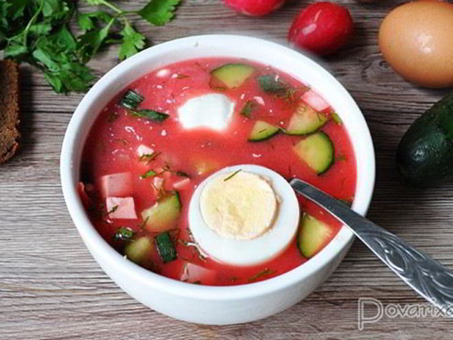 Рецепт холодного борща с маринованной свеклой