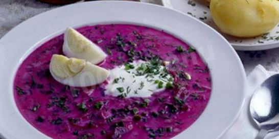 Литовский холодный борщ на кефире