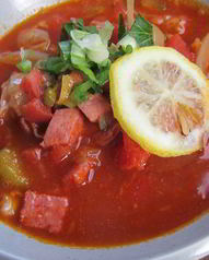 Суп с копченостями