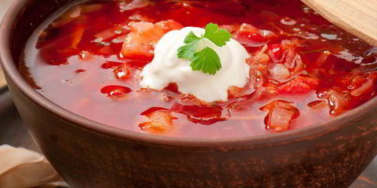 Сытный литовский борщ с картошкой и курицей