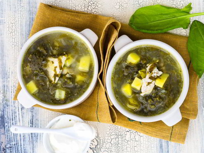 Рецепт зеленого борща с щавелем