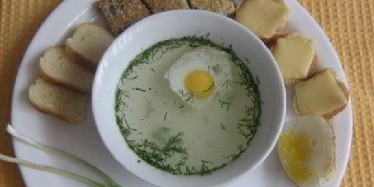 Бульон с гренками