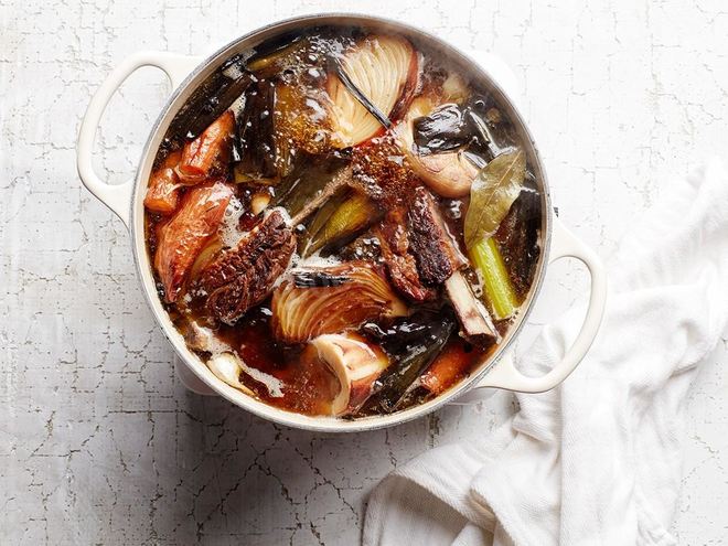 Рецепт овощного бульона на костях