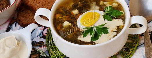 зеленый борщ со щавелем на мясном бульоне. Шаг 13