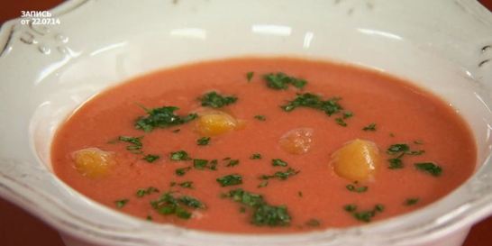 Суп Гаспачо с апельсиновым льдом