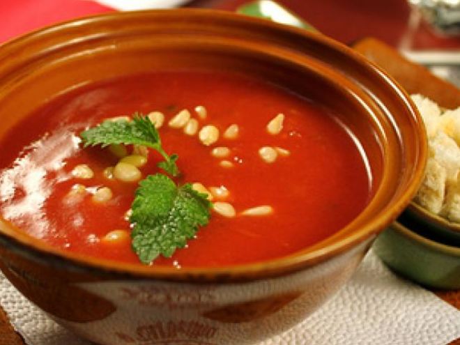 Рецепт супа гаспачо с кедровыми орешками