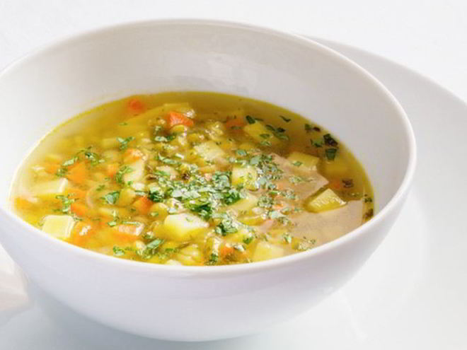 Рецепт горохового постного супа с солеными огурчиками