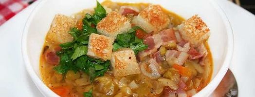 гороховый суп с копченой колбасой и беконом. Шаг 7