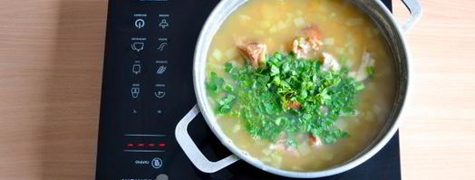 гороховый суп с копченым окорочком. Шаг 12