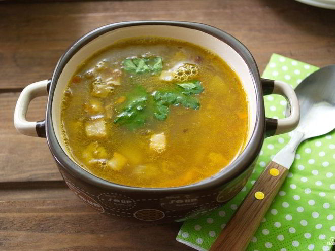 Рецепт горохового супа с копченым салом