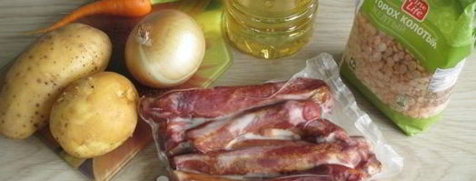 гороховый суп с копчеными ребрышками в мультиварке. Шаг 6