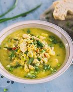 Гороховый суп с курицей и рисом