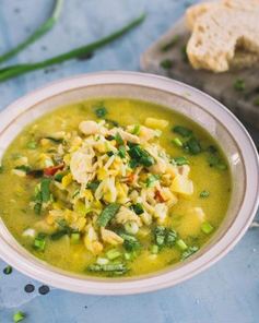 Гороховый суп с курицей и рисом