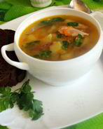 Куриный суп с зеленым горохом и чечевицей Бобовый дуэт