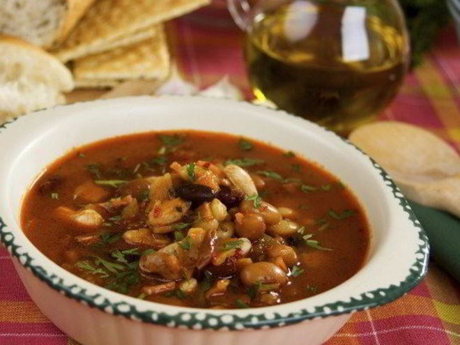 Рецепт супа фасолевого с курицей и горохом