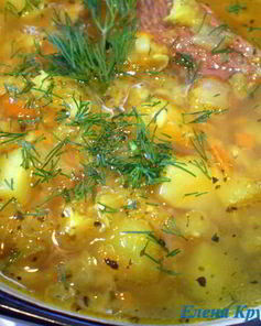 Картофельный суп с чечевицей