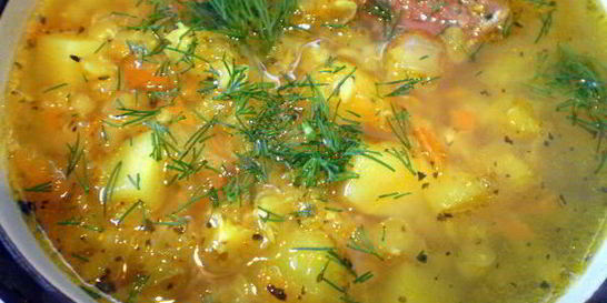 Картофельный суп с чечевицей