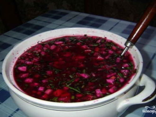 Рецепт холодника из свеклы на воде