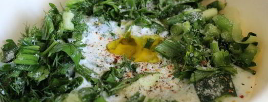 летний холодный суп с креветками и яйцом. Шаг 4