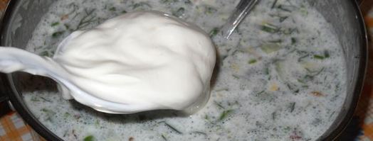 зеленый холодный суп на кефире таратор. Шаг 9