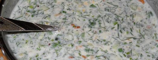 зеленый холодный суп на кефире таратор. Шаг 10