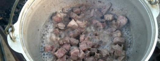 лагман на костре в казане. Шаг 4