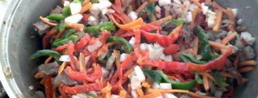 лагман на костре в казане. Шаг 9