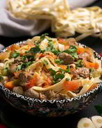 Лагман с курицей и овощами