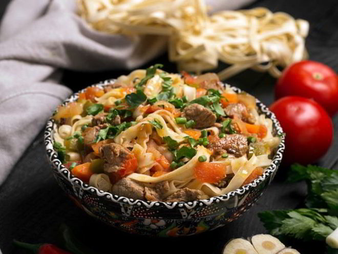 Рецепт лагмана с курицей и овощами