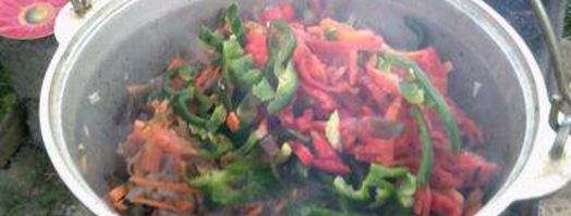 лагман в казане на костре. Шаг 7