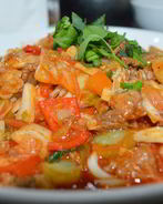 Ленивый лагман с курицей