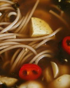 Мисо суп с гречневой лапшой