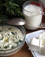 Молочный рисовый суп с брынзой