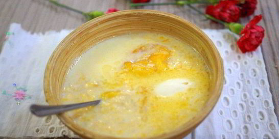 Молочный рисовый суп с курагой