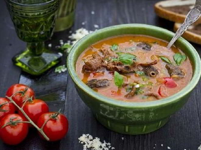 Рецепт молочного супа из баклажанов с грибами