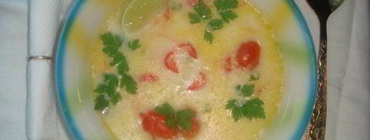 молочный суп по-тайски с курочкой, креветками и помидорчиками черри. Шаг 8