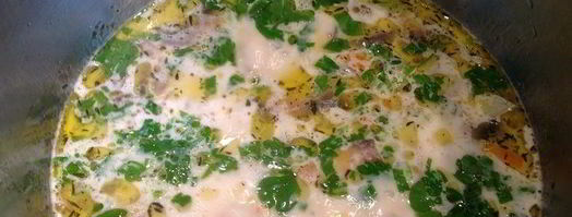 молочный суп с грибами. Шаг 6