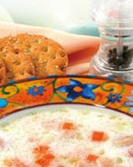 Молочный суп с копченостями