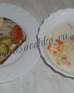 Молочный суп с овощами