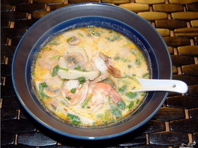 Рецепт молочного супа с пастой и морскими гребешками