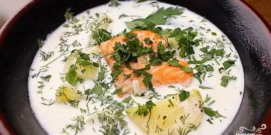 Молочный суп с рыбой