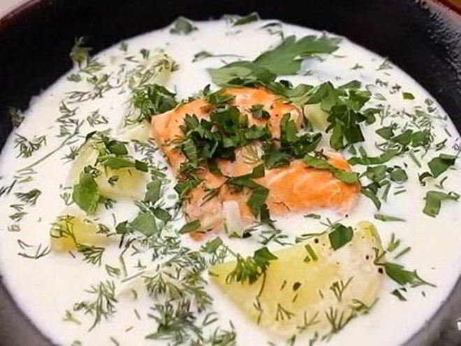 Рецепт молочного супа с рыбой