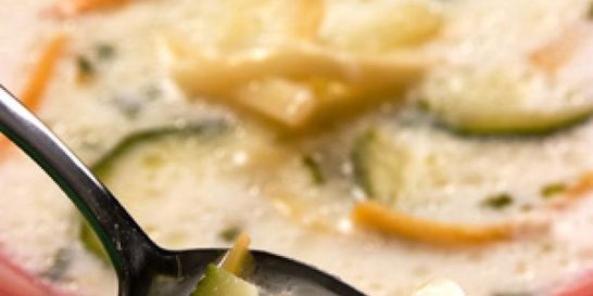 Суп молочный с овощами и вермишелью