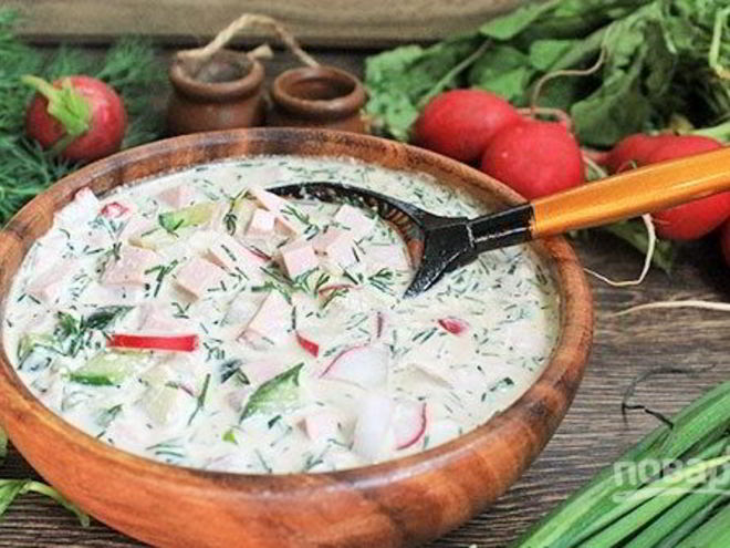 Рецепт классической окрошки на квасе